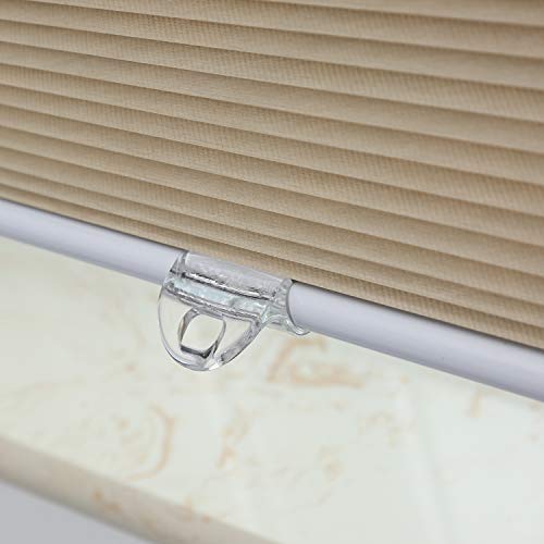 Cellular Shades Cordless Blackout Honeycomb Blinds Fabric Window Blinds 27" W X 64" H, Ivory Beige(Blackout) #TOP3