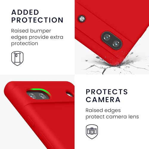 kwmobile Case Compatible with Google Pixel 6a Case - TPU Silicone Phone Cover with Soft Finish - Red - Image 3