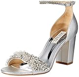 badgley mischka schuhe schweiz Sandale Badgley Mischka Damen Finesse II Sandalen mit Absatz, Silberfarbenes Veloursleder, 37.5 EU