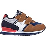chaussures garcon jeans Semelle intermédiaire confortable en EVA bicolore et semelle extérieure en caoutchouc, stabilisateur coloré, bande latérale emblématique de la marque, semelle intérieure thermoformée et amovible et logo classique sur le côté