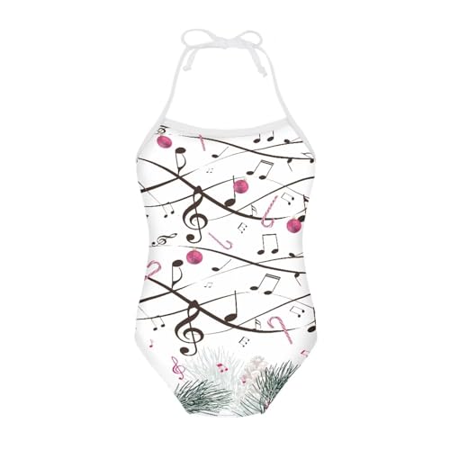 Image of Girls One Pieces Christmas Swimsuit Cute Swimwear Bathing Suits Beach Sport Halter Swimwear Vacation Pool Party Size