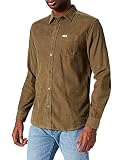 camisas wrangler mexico Corduroy fino, 100% algodón Wrangler 1 POCKET SHIRT, Camisa Hombre, Verde (Color Verde Xix), L
