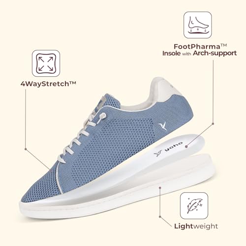 Image of YOHO Wind Sneakers for Men | Stylish Casual Shoes with Elastic Laces | Comfortable, Stretchable & Ultra-Lightweight | Premium Breathable Mesh Fabric