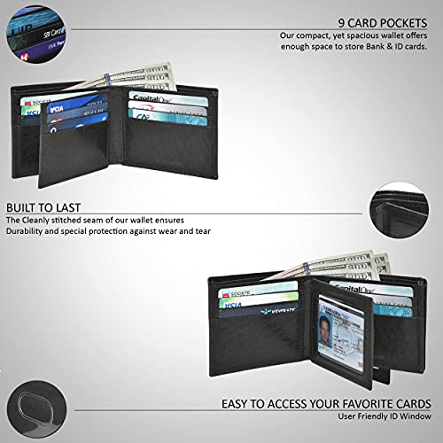 Handmade RFID Leather Bifold Wallets For Men in Multiple Colors offering 9 Cards and 1 ID Slots2