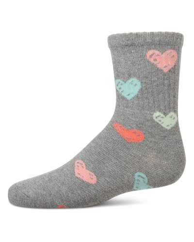 MeMoi Women's Colorful Graffiti Heart Cotton Blend Crew Socks