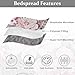 WONGS BEDDING Floral Quilt Set Queen, Grey 3 Pieces Elegant Pink Flower Quilt Bedding Set for All Season Soft Microfiber Lightweight Reversible Bedspread Coverlet with 2 Pillow Shams 96