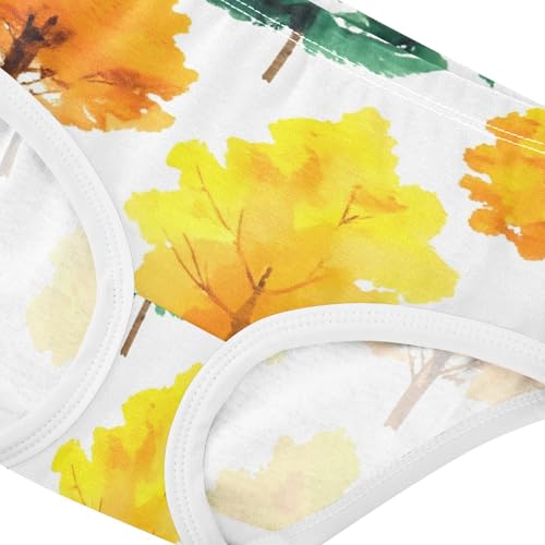 Watercolor Trees Yellow Green Autumn Girls Underwear Toddlers 2t Cotton Panties Little Girl Funny Briefs Kids Undies4