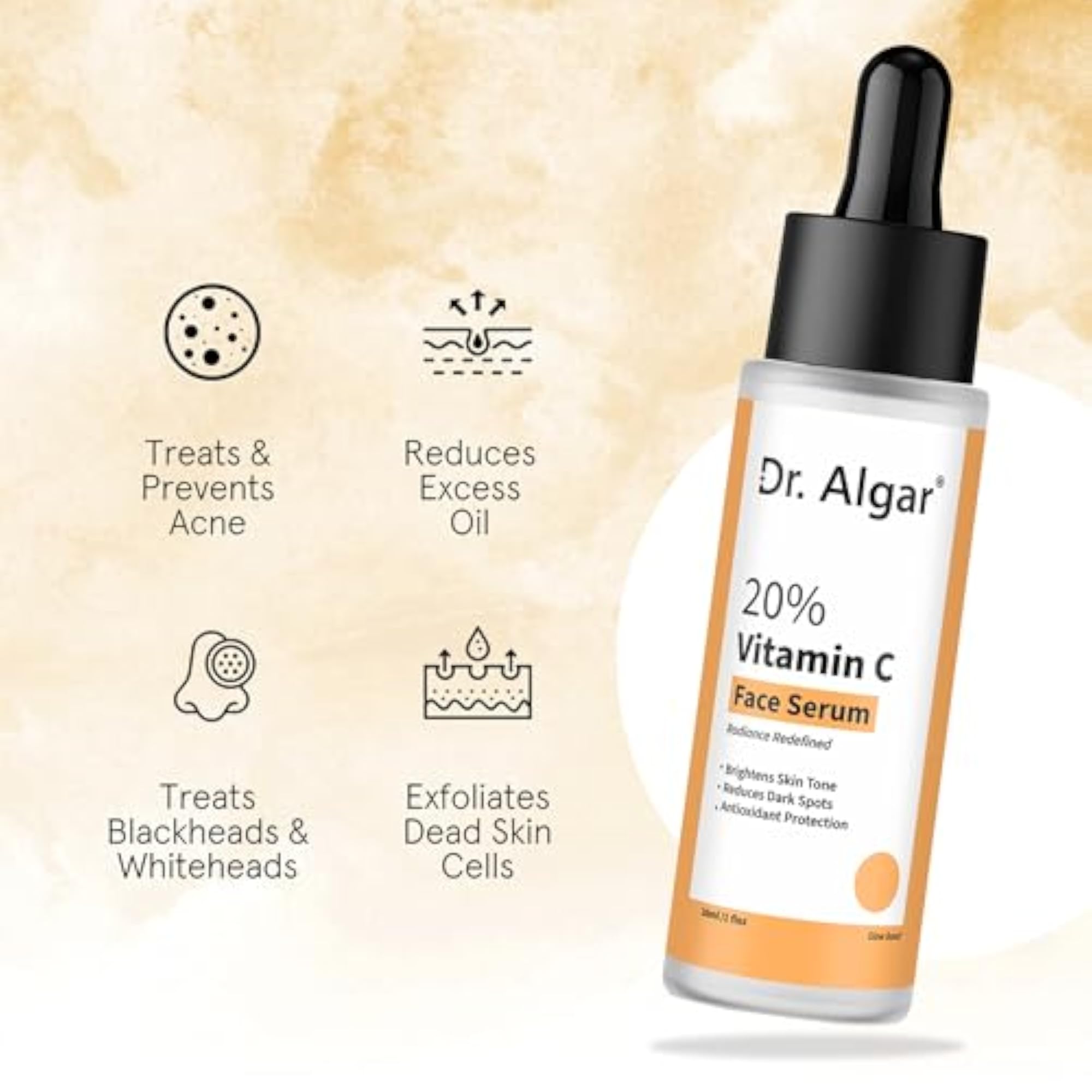 Brightening Knee Roll On and Vitamin C Face Serum Combo