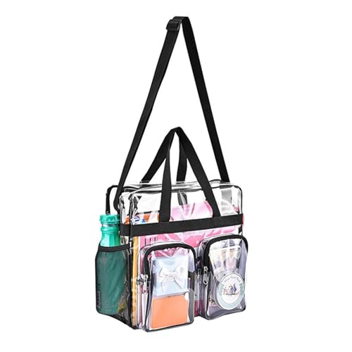 Clear Tote Bags Stadium Approved, 12×12×6 Heavy Duty Travel Bags, Large Sports Shoulder Pack for Work,Competition,School2