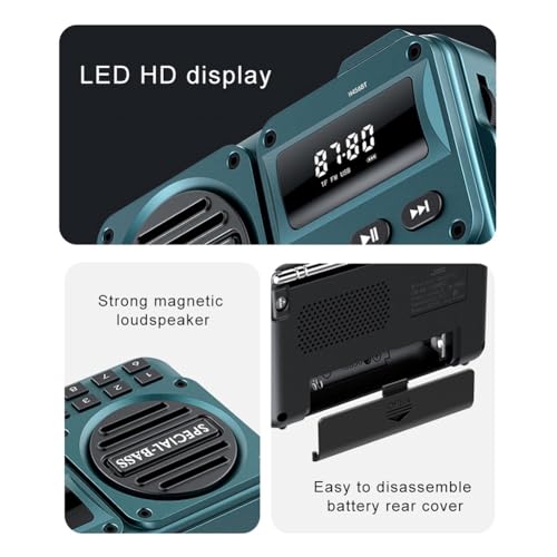 Radio digital portátil FM bluetooth 5.0 reproductor MP3 usb tarjeta TF altavoz 5