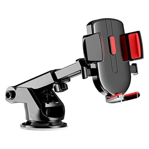 Car Phone Holder Mount,360 Degree Rotating Dashboard Magnetic Car Phone Mount,Compatible with All Mobile Phones (Black-Red) Cover