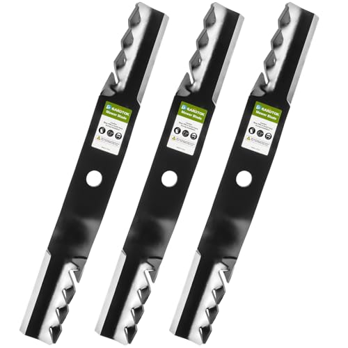 GardTok 3 Pack Mulching Mower Blades 20.51 Replacement for Kubota K5371-34330 K5371-34340 K5371-99020 60 Inch Deck RCK60B-22BX RCK60B-23BX RCK60D-26BX 0.87 Circle Center Hole