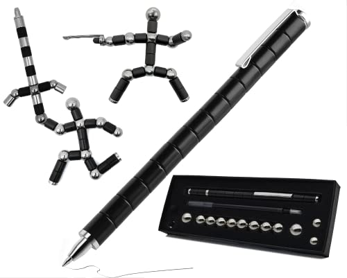 Toy Pen, Decompression Magnetic Metal Pen, Multifunctional Deformable Magnet Writing Pen, Eliminate Pressure Fidget Toy Gift for Kids or Friends
