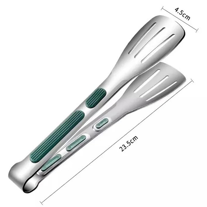 1 Set Edelstahl-Grillzange, Fleisch-, Salat- und Brotzange, rutschfeste Grillzange, Buffetzange