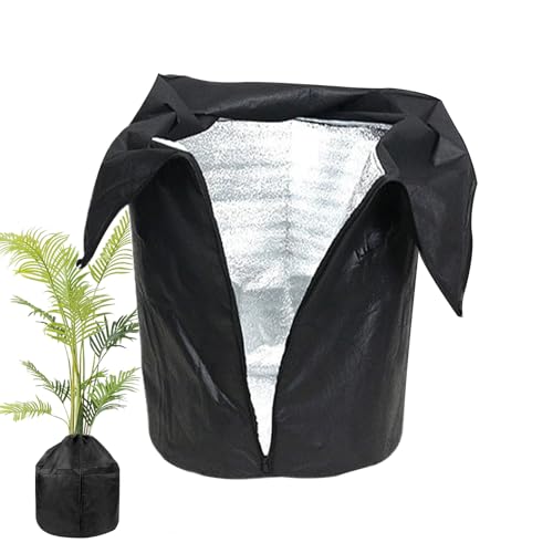 Protección de forro polar para plantas, protección contra heladas de plantas, 45 x 50 cm, fundas para macetas con cordón y cremallera, protección contra la congelación de tela Oxford, 2 paquetes de