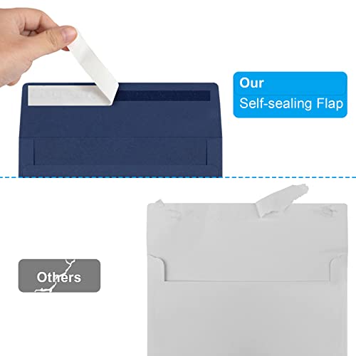 Image of 50 Packs 5x7 Envelopes A7 for Invitations, Printable Invitation Envelopes Self Seal for Weddings, Invitations, Photos, Greeting Cards, Mailing (Navy Blue)