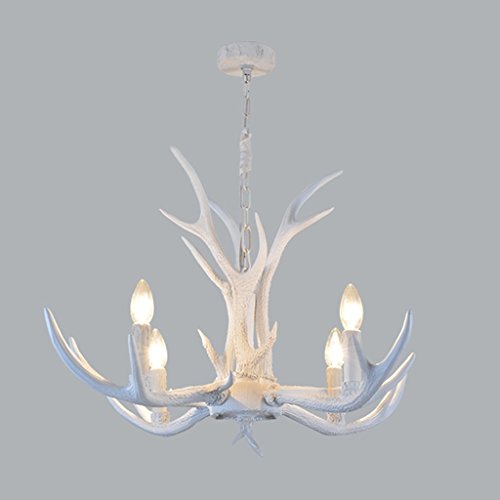 Chandelier en bois de cerf E14 pour salon et salle à manger rétro