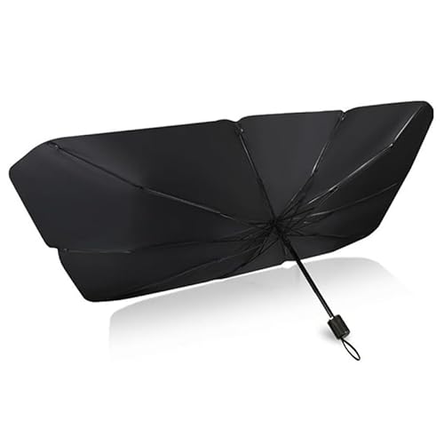 A2ZWORLD Auto-Sonnenschutz für Windschutzscheibe, faltbar, blockiert 99,9 % der UV-Strahlen, für Autos, SUVs, LKWs (125 x 65 cm)