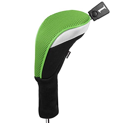 Andux Golf 460cc Drivers Club Head Covers Long Neck Green