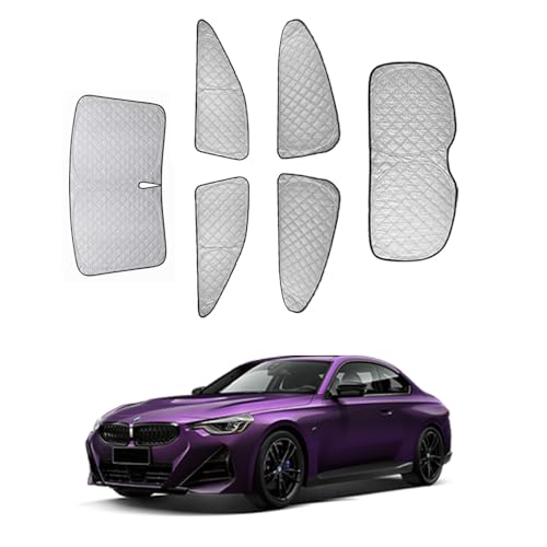 Compatible for BMW・2シリーズ クーペ サンシェード 車 遮光シェード プライバシー保護 車窓日よけ 車中泊グッズ 断熱 仮眠 盗難防止 四季兼用 Compatible for BMW・2シリーズ 吸盤不要 取付簡単 露天駐車 日除け フ