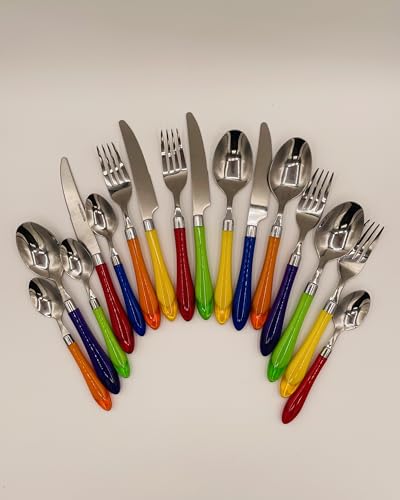 Image of Gypsy Color Rainbow Mix & Match Stainless Steel Flatware Collection, Set of 16