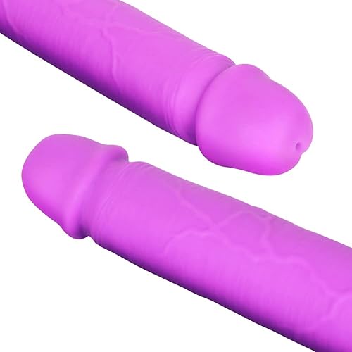 Miniatura 6 de Consolador realista de doble extremo de silicona de doble cara con glande vívido pene doble pene para sexo anal vaginal, juguete sexual para