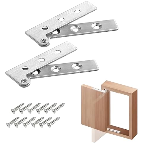 OHYER 2 Pezzi Cerniera Nascosta Girevole A 360 Gradi Cerniere a Perno in Acciaio Inossidabile Cerniera Rotante Perno per Porta Nascosta con Viti per Domestiche (Bocca di pollo, 64.1 * 21.5 * 1.4mm)