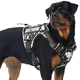 AUROTH Tactical Dog Harness for Small Medium Large Dogs No Pull Adjustable Pet Harness Reflective K9 Working Training Easy Control Pet Vest Military Service Dog Harnesses (XL, Black Ink)