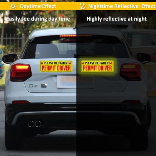 Image of New Driver Permit Signs - Reflective, Patient Please, Car Magnet
