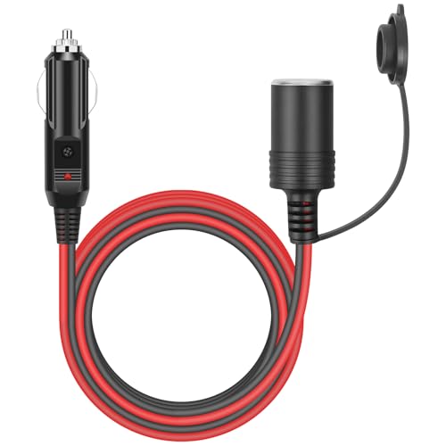 Dongge 2M Rallonge Allume-Cigare Câble D’Extension pour Allume Cigare 12 V/24 V Prise Allume-Cigare avec Fusible 15A/16 AWG DC Rallonge Allume Cigare Prise...