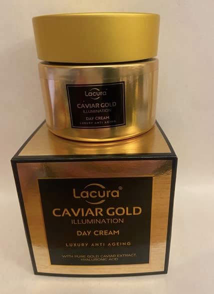 Lacura Caviar Gold Illumination Serum, Eye or Day Cream Luxury And Ageing With Pure Gold, Caviar Extract and Hyaluronic Acid (Lacura CAVIAR GOLD DAY CREAM)