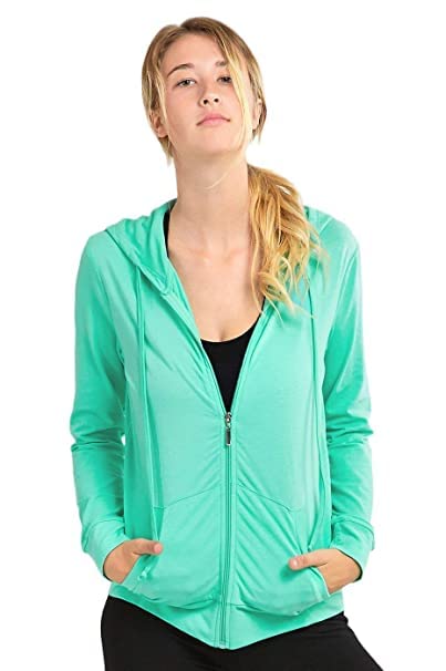 Image of Women's Thin Cotton Zip Up Summer Hoodie for Morning Walk, Running, Casual Wear Regular Zipper Hoodie