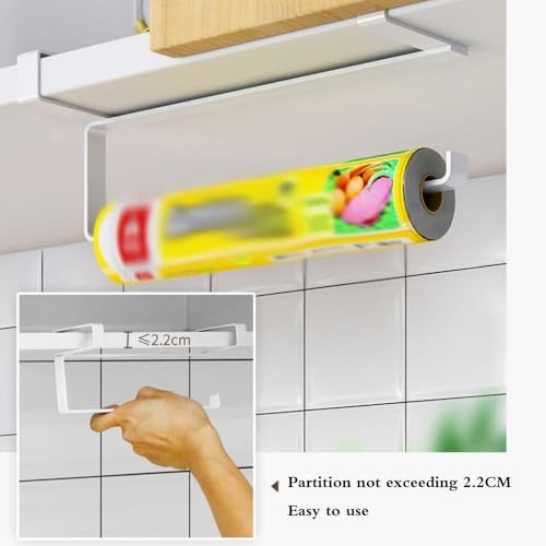Porta toallas de papel blanco para debajo del armario y pared de cocina 5