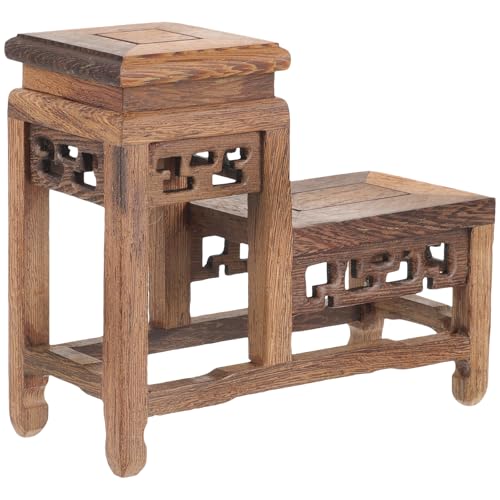 Healeved Base de Madera de Pollo Alada Pequeña Soporte Elevador para Macetas y Bonsáis Estante Retro para Decoración de Hogar Adecuado para Sala Entrada y Exhibición de Teteras o