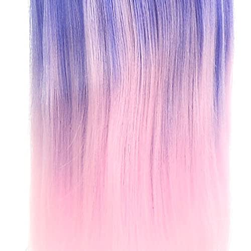 Tête de mannequin de cheveux synthétique rose bleu pour formation