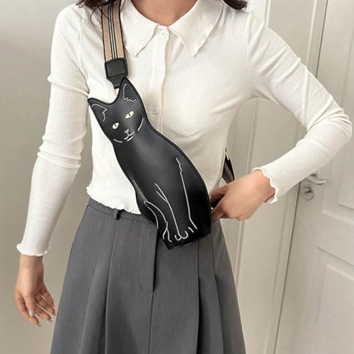 Halloween Purses for Women Novelty Halloween Black Cat Purse Belt Sling Bags Chest Crossbody Shoulder Bag3