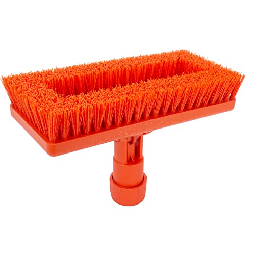 Image of SPARTA 3638831EC24 Polyester Rectangle Scrub Brush, Floor Brush, Cleaning Brush With Swivel Head For Cleaning, 8 Inches, Orange
