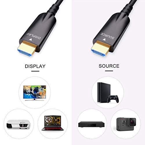 Dtech 100Ft Fiber Optic Hdmi Cable With 4K 30Hz And 1080P 60Hz Hd Video 3D Hdcp Cec High Speed Supported (100 Feet, Black) #TOP1