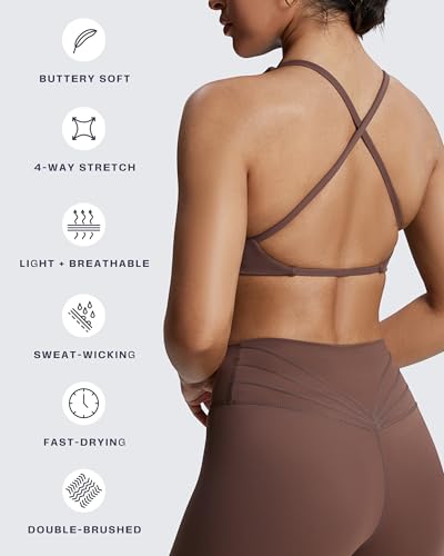 Image of Aoxjox Women's Workout Sports Bras Fitness Metamorph Sienna Twist Bra Yoga Crop Tank