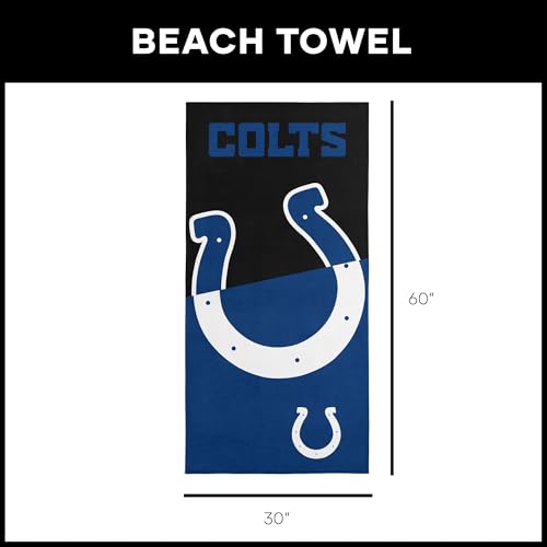 Image of Northwest NFL Indianapolis Colts Microfiber Beach Towel, 30 x 60 Inches - Quick Dry, Sand Resistant, Lightweight, Highly Absorbent, Incisor Design