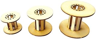 Wooden Wire Reel Model Accessories and Ornaments for Model Boats - DIY Science and Technology Small Production, Sizes 30 * 24mm, 40 * 32mm, 50 * 40mm, Made of Basswood Plywood, 1 Piece(30 * 24mm)
