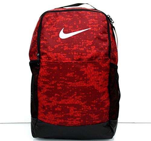 NIKE Brasilia Medium Training Backpack - Red Black Print - CT4593