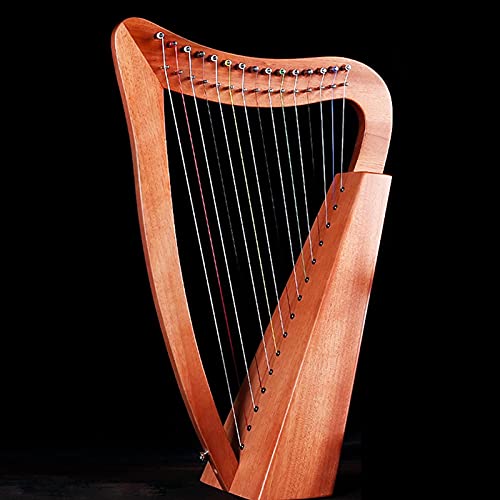 リラハープ 15弦 木製 マホガニー ハープ ナイロン弦 大人 子供 初心者向け 楽器 チューニングレンチ キャリーバッグ付き (15弦 (シンプル))