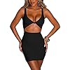 Kaximil-Womens-Sexy-Bodycon-Sleeveless-Cut-Out-Ruched-Tank-Mini-Club-Party-Dresses Kaximil Women's Sexy Bodycon Sleeveless Cut Out Ruched Tank Mini Club Party Dresses, Small, Black