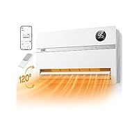 Dreo Smart Wall Heater, Electric Space Heater for Bedroom 1500W, 120° Vertical Oscillation, Adjustable Thermostat, Remote Control, 24H Timer, Easy-Mount Heater for Indoor Use, Works with Alexa, WH719S