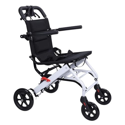 Fauteuil roulant de transport pliable ultra-léger for adultes et personnes âgées, fauteuil roulant de voyage portable en aluminium, supporte une charge de 100 kg.