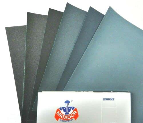 Matador Abrasive Wet or Dry Sandpaper 25 Sheets 150 Grit 9"x11" Silicon Carbide Made in Germany