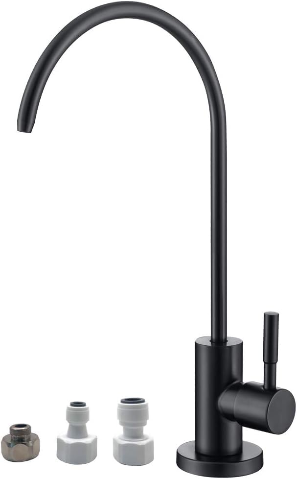 OWOFAN Grifo de filtro de agua RO Grifo de bebidas de agua potable para sistemas de ósmosis inversa Sistema de filtración de agua 304 Acero