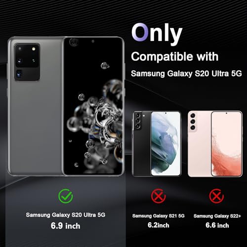 Image of Case for Samsung Galaxy S20 Ultra, Military Grade Drop Protection Phone Case, Yellowing Resistant, Anti-Scratch Hard PC Back, Shockproof Hard Ultra-Thin Protective Cover, Clear