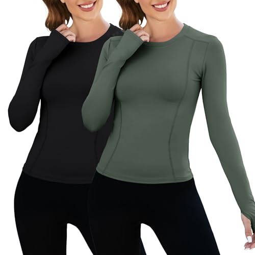 Image of Loovoo Women Workout Shirts, 1 /2 /3 Pack Short Sleeve Compression Tee | Tight Fit Gym Basic Tops, Athletic Quick Dry Crew Neck 4-Way Stretch, Flat Seams Ideal for Yoga, Gym, Running and Daily Wear